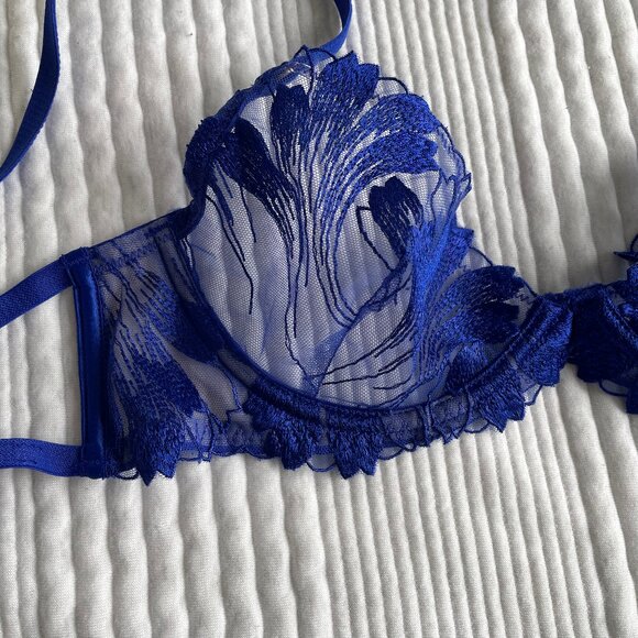Bluebella Collette Sheer Bra in Electric Blue 30DD - Picture 3 of 8
